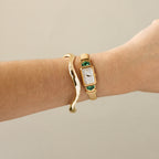 Vintage The Franklin Mint Emerald Gold Watch