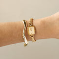 Vintage Aureole Swiss Rectangular Twist Gold Watch