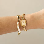 Vintage Aureole Swiss Rectangular Twist Gold Watch