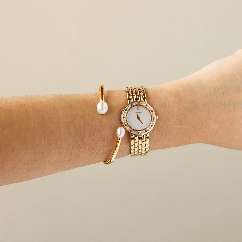 Vintage Quantieme Ruby Gold Watch