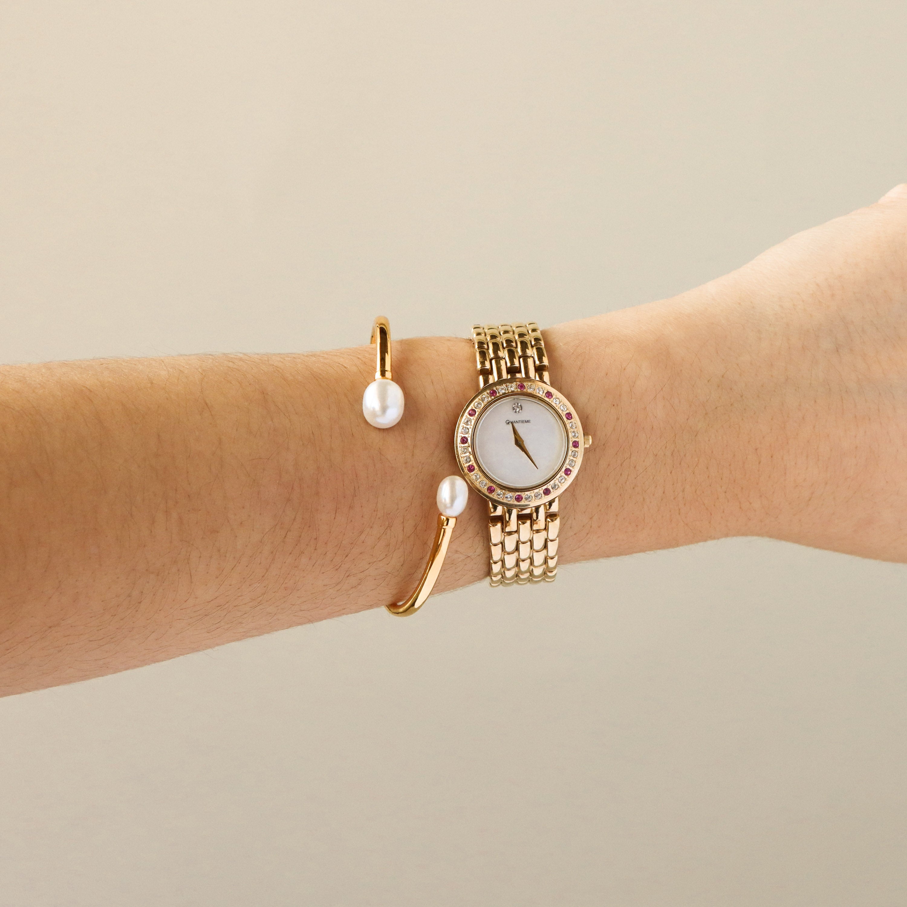 Vintage Quantieme Ruby Gold Watch