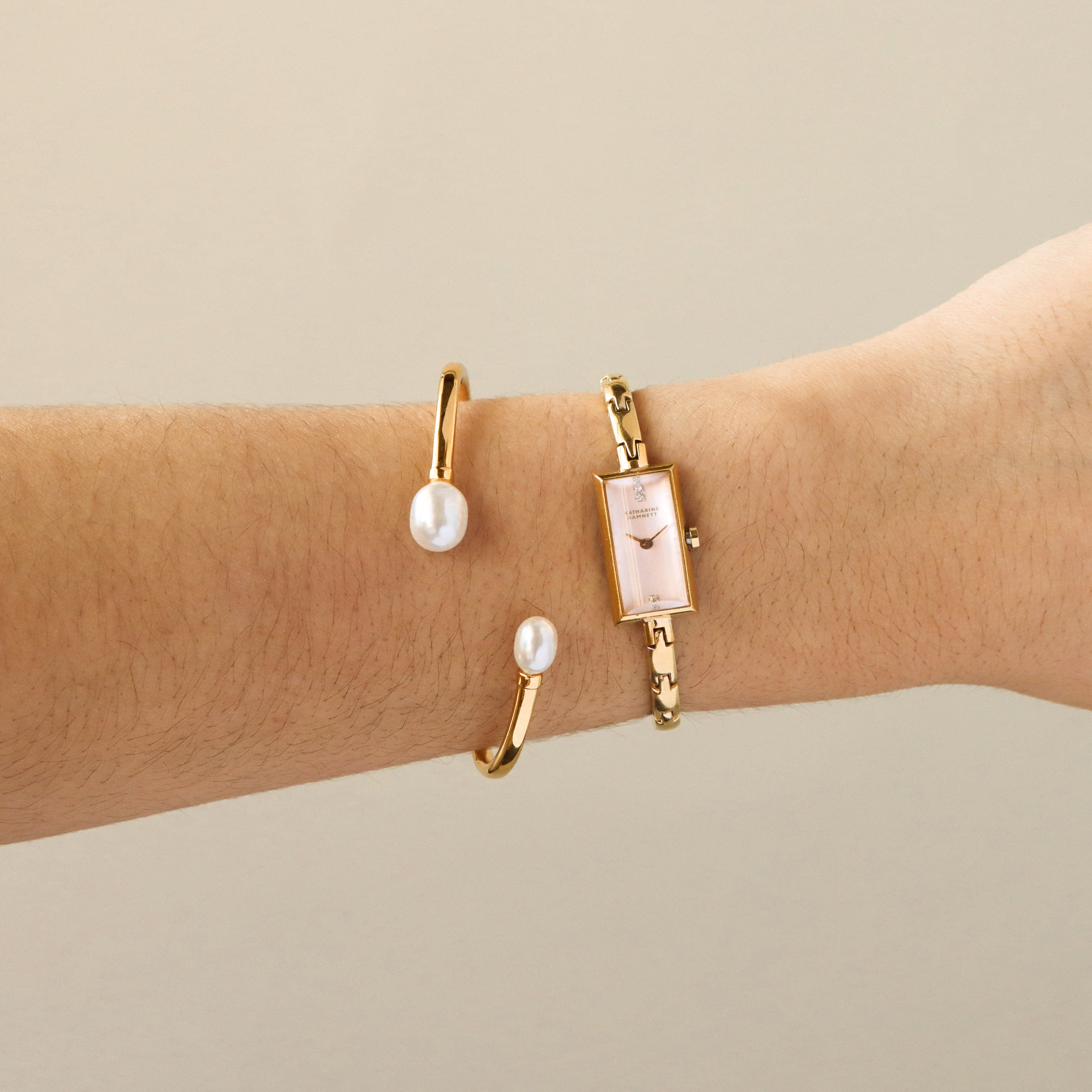 Vintage Katherine Hamnett Blush Gold Watch