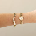 Vintage Christian Aujard Pave Gold Watch