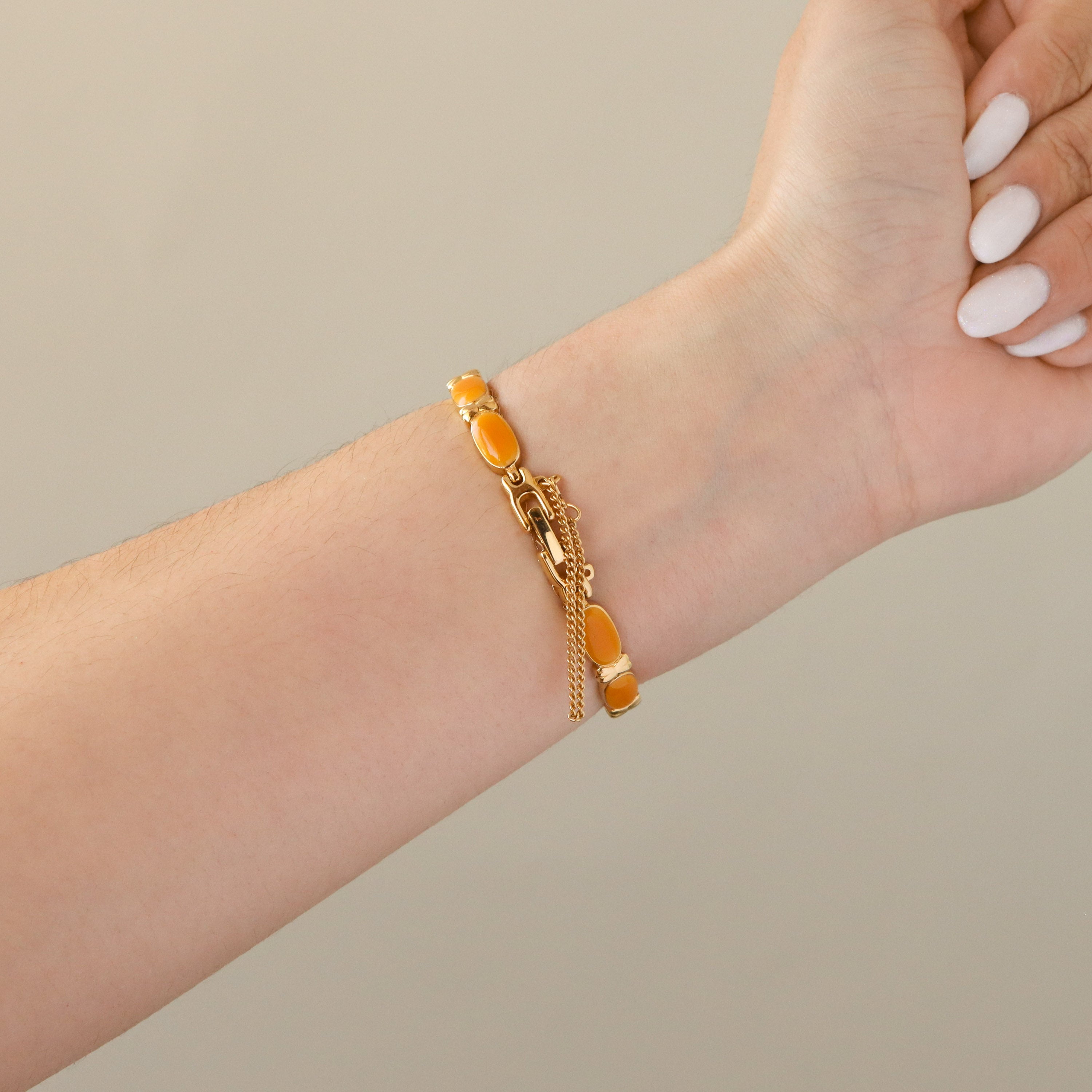 Vintage Citizen Orange Link Gold Watch