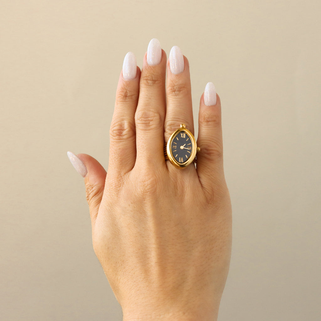 Vintage Midnight Convertible Gold Ring & Watch