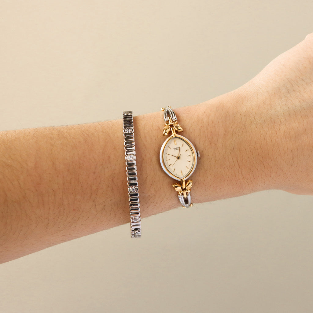 Vintage Seiko Oval Mariposa Two Tone Watch