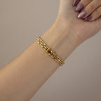 Vintage Vega Fill Oval Beaded Gold Watch