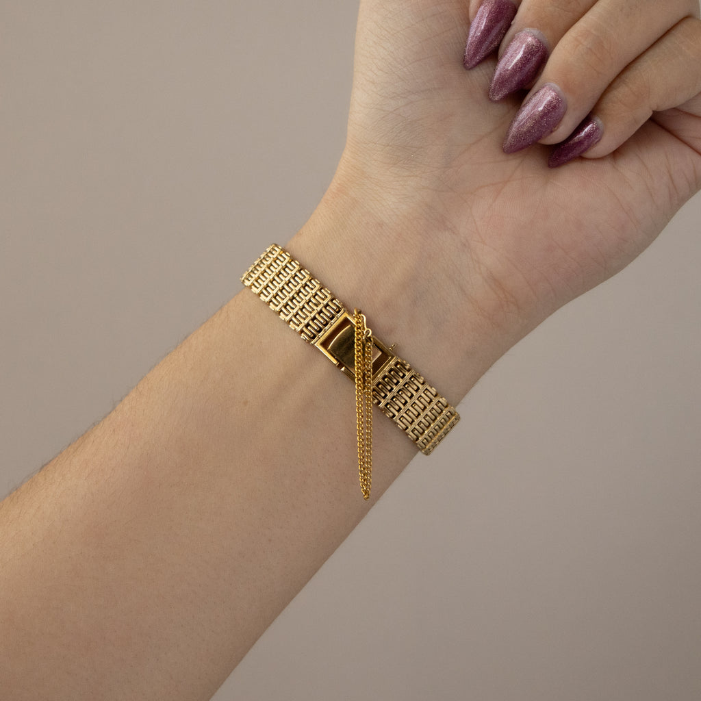Vintage Seiko Ladder Link Gold Watch