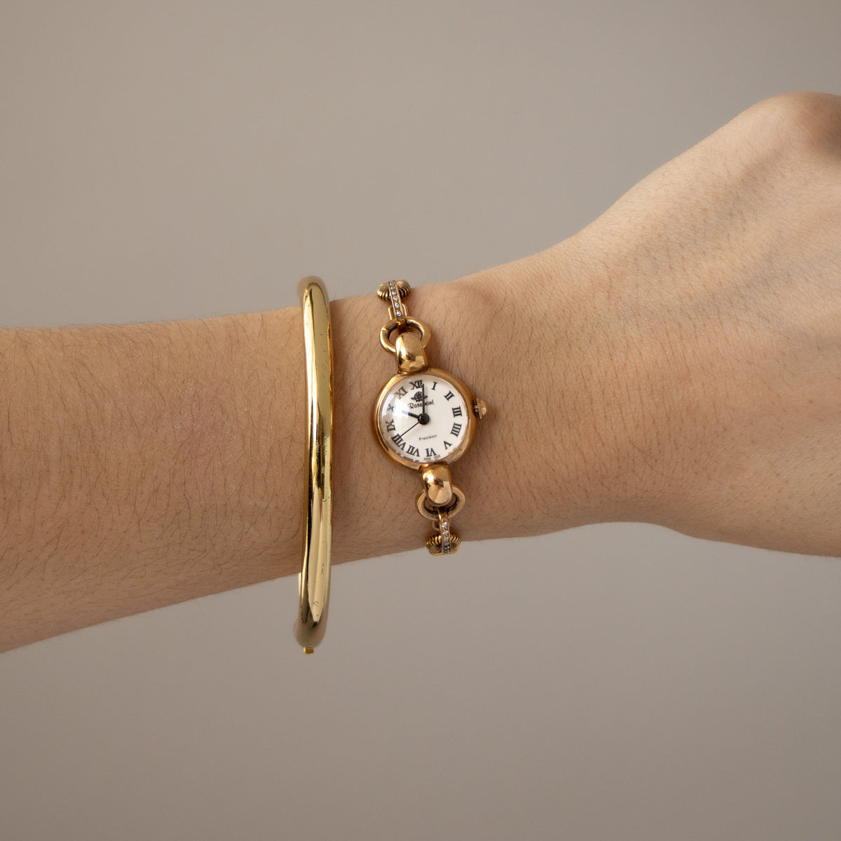 Vintage Rosemont Swiss Ornate Round Gold Watch