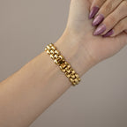 Vintage Mila Schön Beaded Round Gold Watch