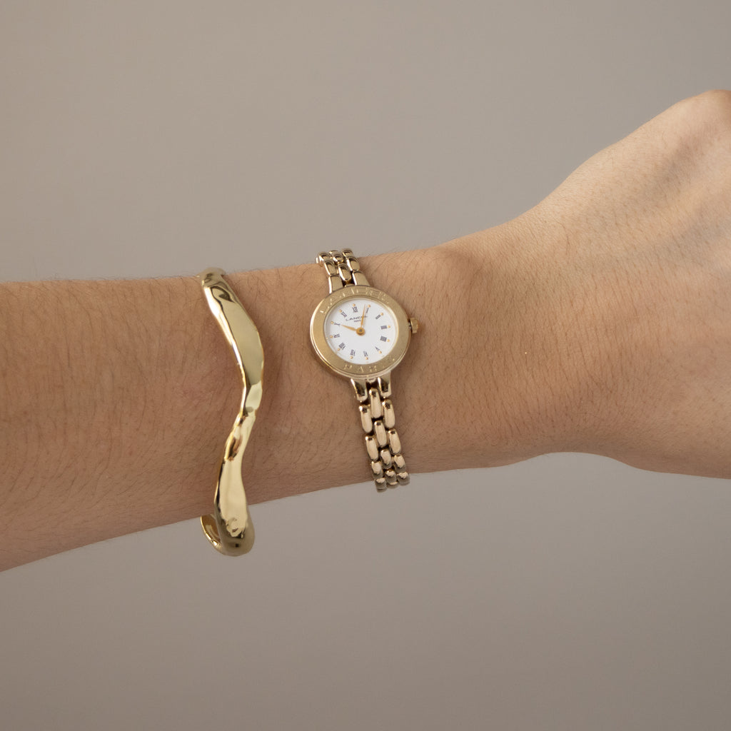 Vintage Lancel Round Roman Gold Watch