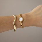 Vintage Vega Fill Oval Hearts Gold Watch