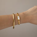 Vintage Katharine Hamnett Slim Rectangular Gold Watch