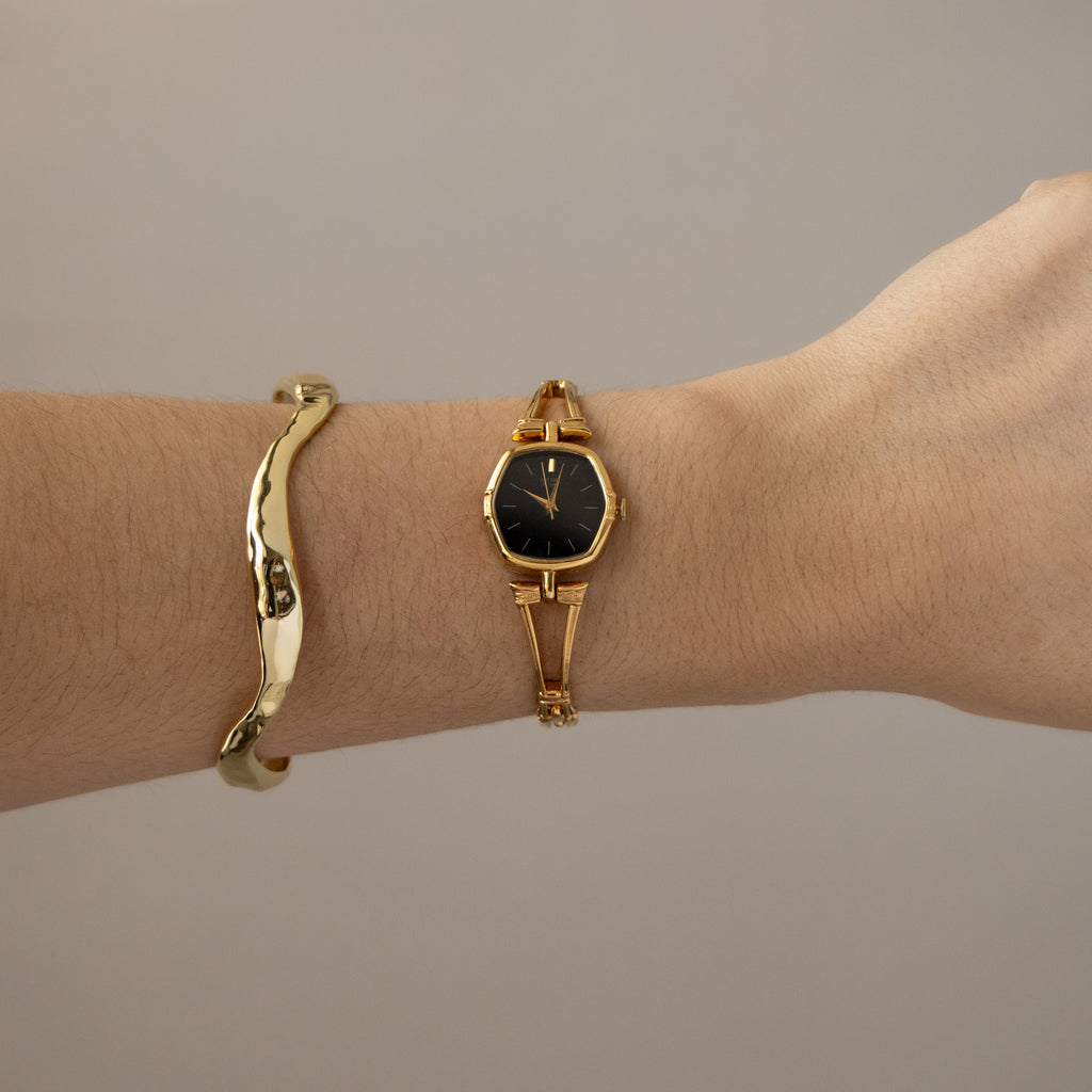 Vintage Seiko Midnight Art Deco Gold Watch
