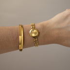 Vintage Gianni Accardi Swiss Round Beaded Gold Watch