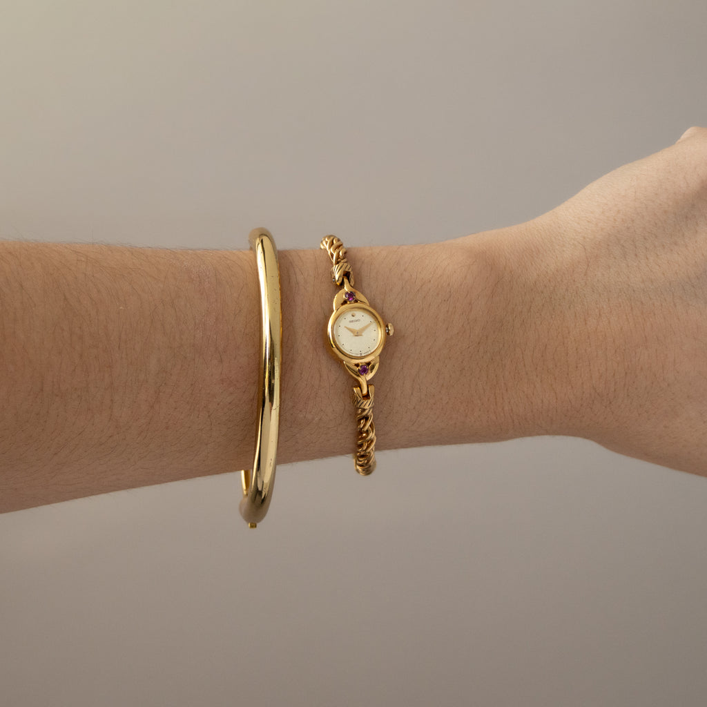 Vintage Seiko Ruby Rope Chainlink Gold Watch