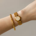 Vintage Rado Swiss Pave Honeycomb Gold Watch