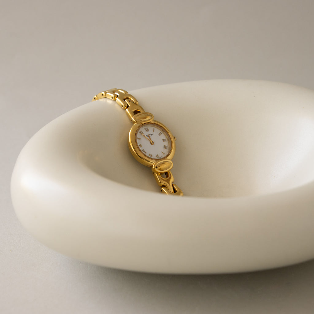 Vintage Lancel Swiss Round Roman Gold Watch