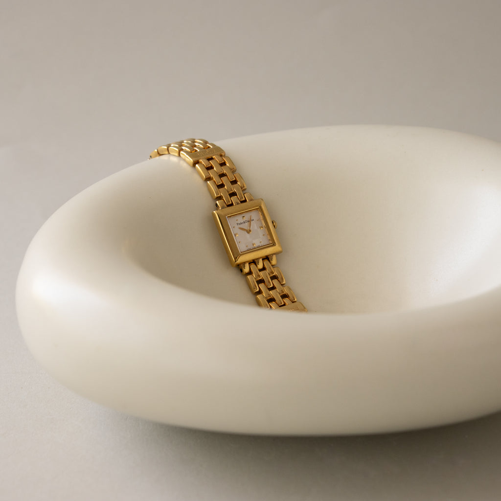 Vintage Pinky & Dianne Checkered Gold Watch