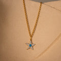 Pave Turquoise Star Necklace