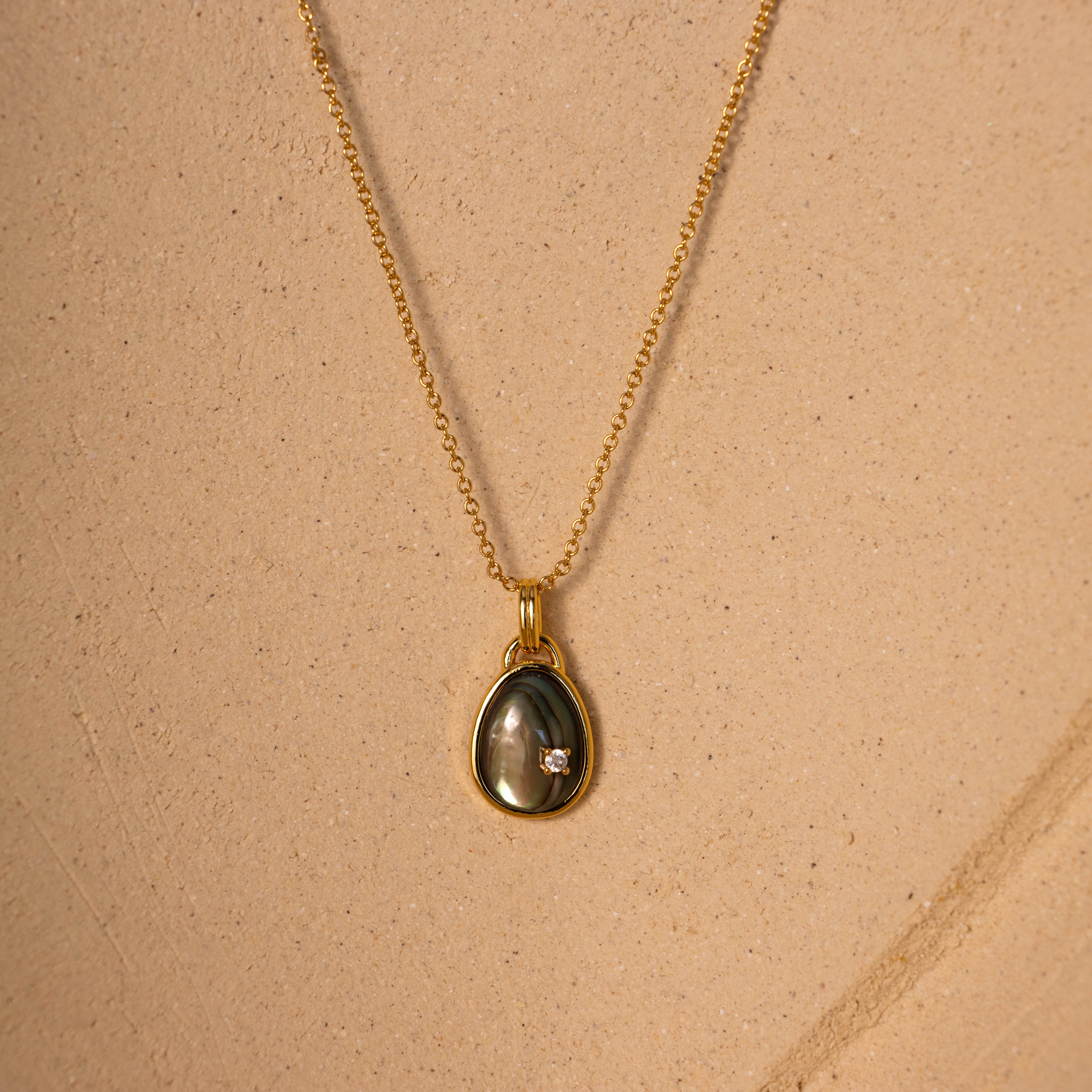 Oval Abalone Pendant Necklace