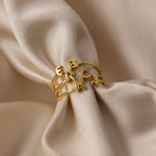 Duo Bubble Initial Ring in Silver
