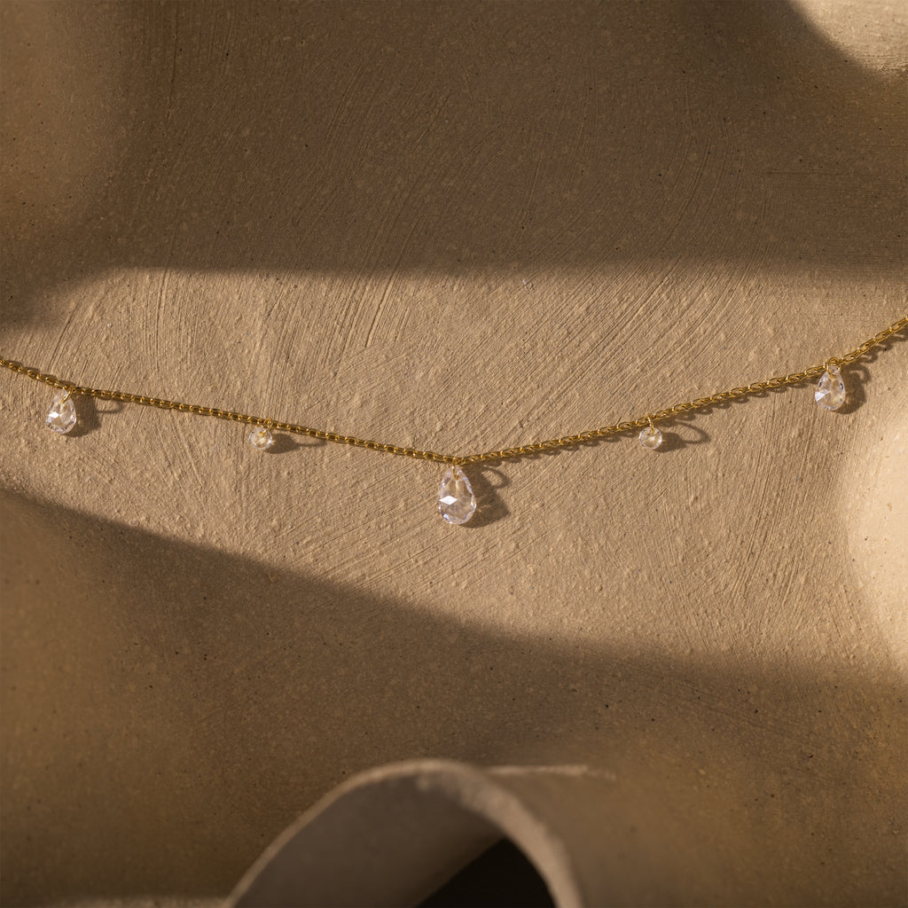 Rain Drop Station Necklace