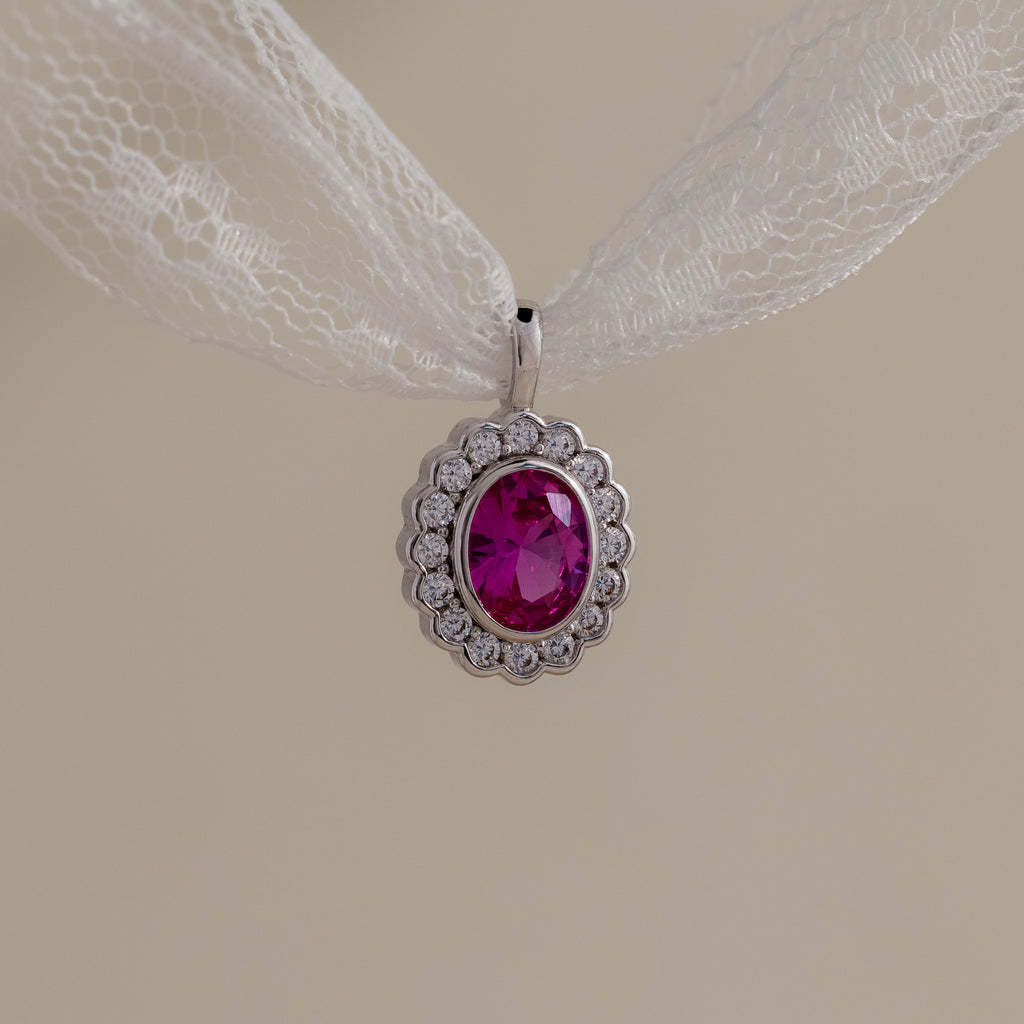 Heirloom Ruby Charm in Silver