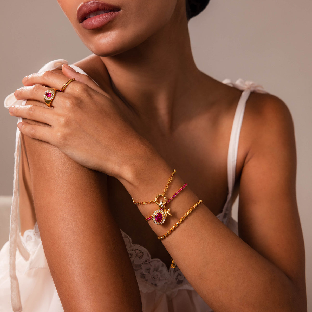 Heirloom Ruby Charm in 18K Gold