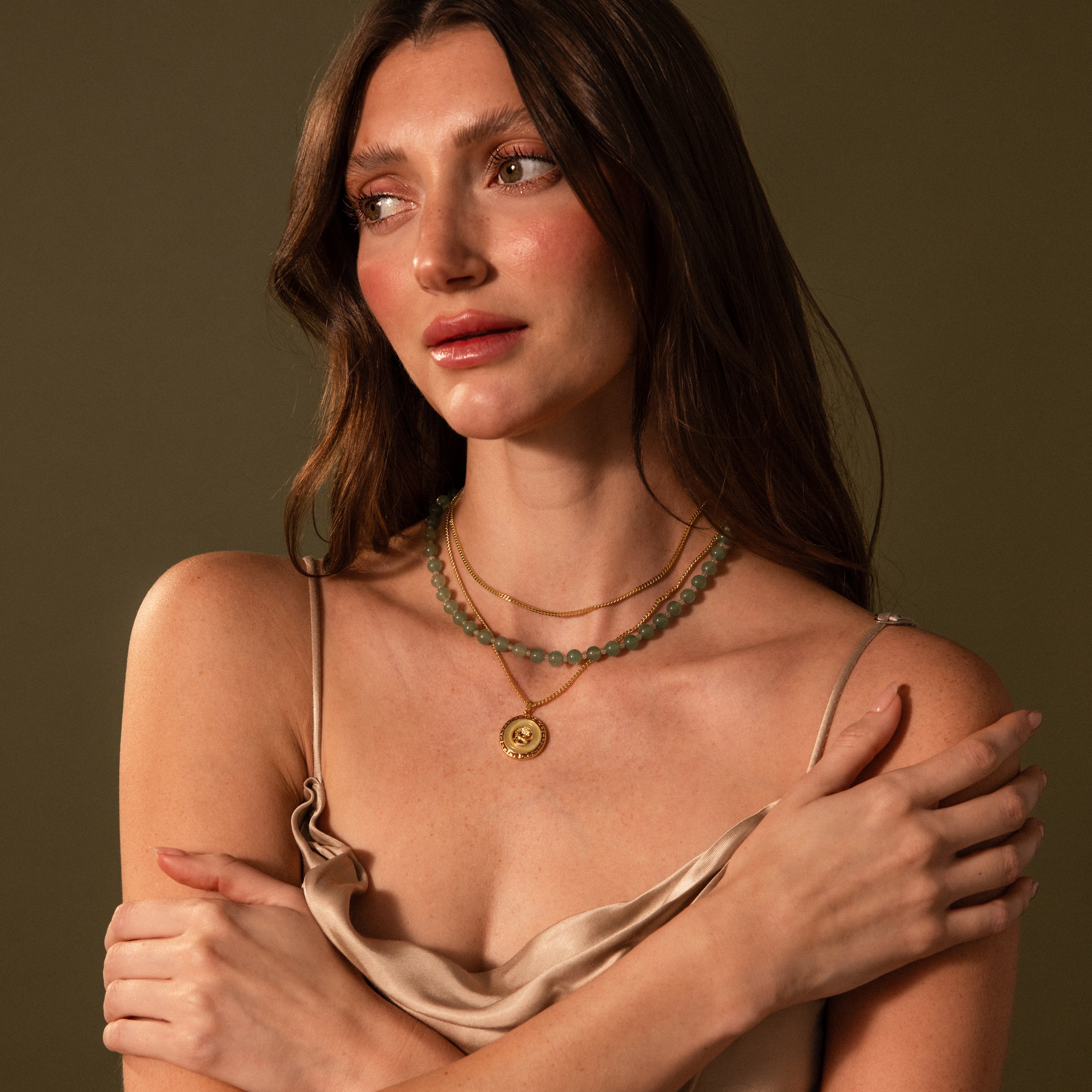 Jade Dragon Fortune Necklace in 18K Gold