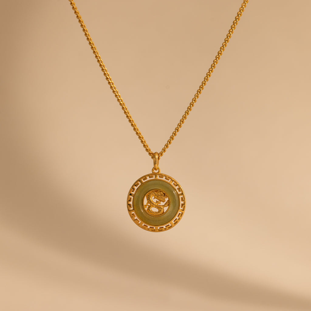 Jade Dragon Fortune Necklace