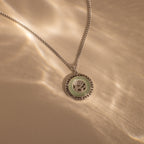 Jade Dragon Fortune Necklace in Silver