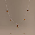 Tiger's Eye Station Necklace in Silver