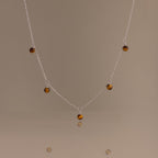 Tiger's Eye Station Necklace in Silver