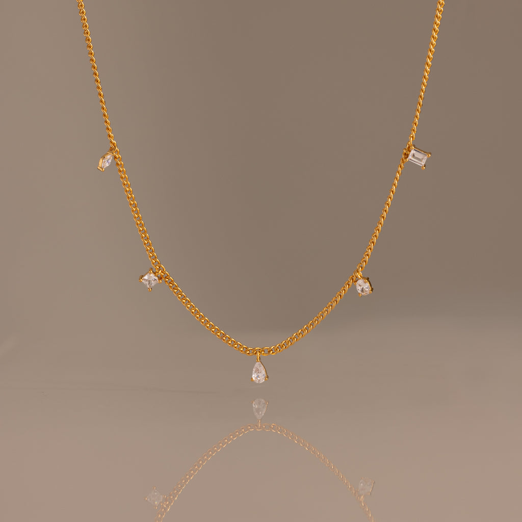 Diamond Station Curb Necklace