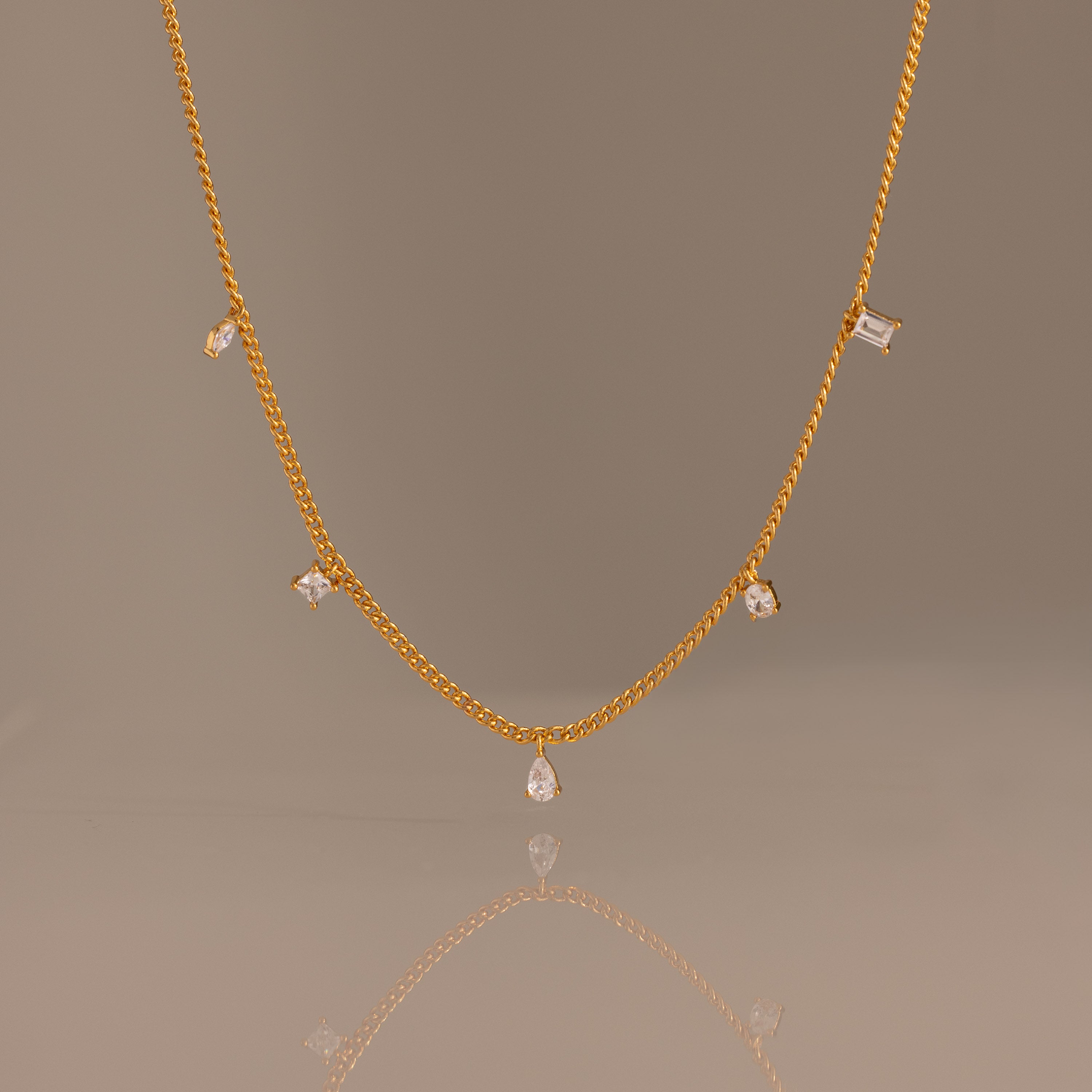 Diamond Station Curb Necklace