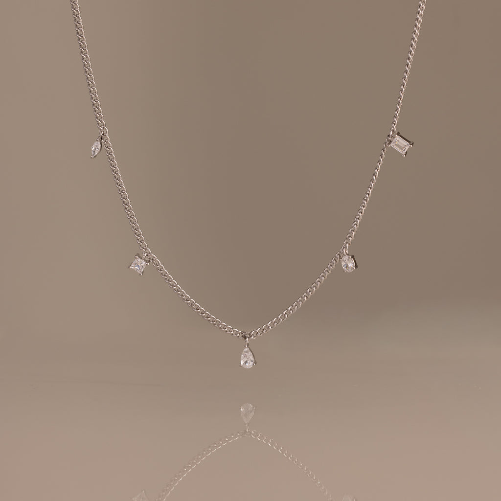 Diamond Station Curb Necklace