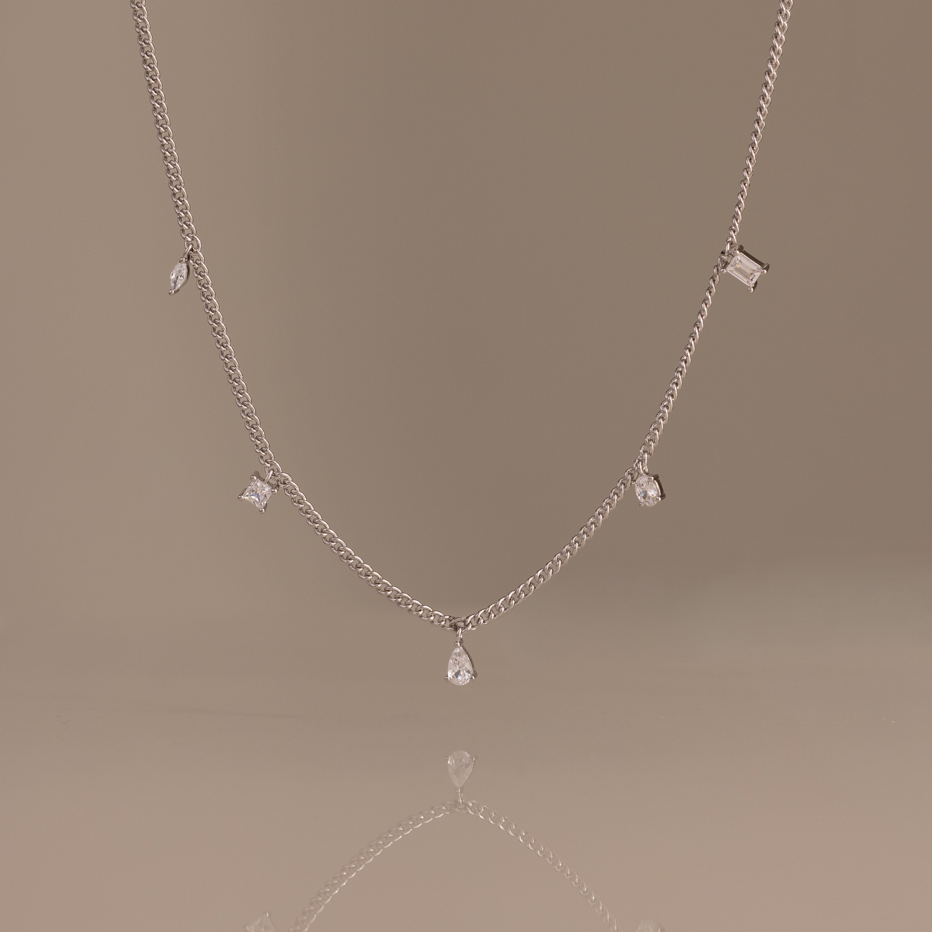 Diamond Station Curb Necklace