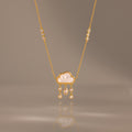 Diamond Pearl Rain Cloud Necklace