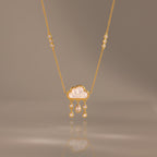 Diamond Pearl Rain Cloud Necklace