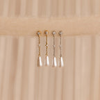 Diamond Pearl Chain Earrings