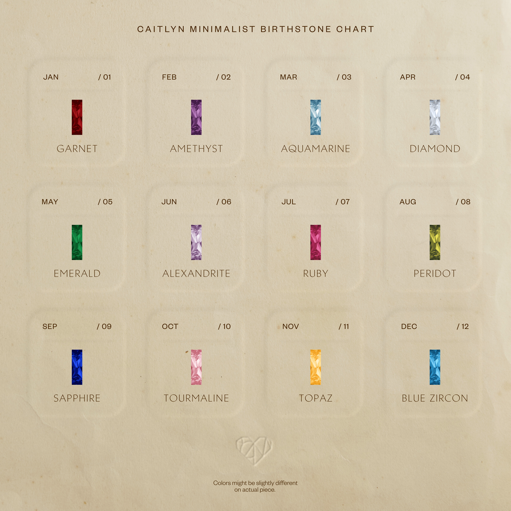 Baguette Birthstone Link Earrings