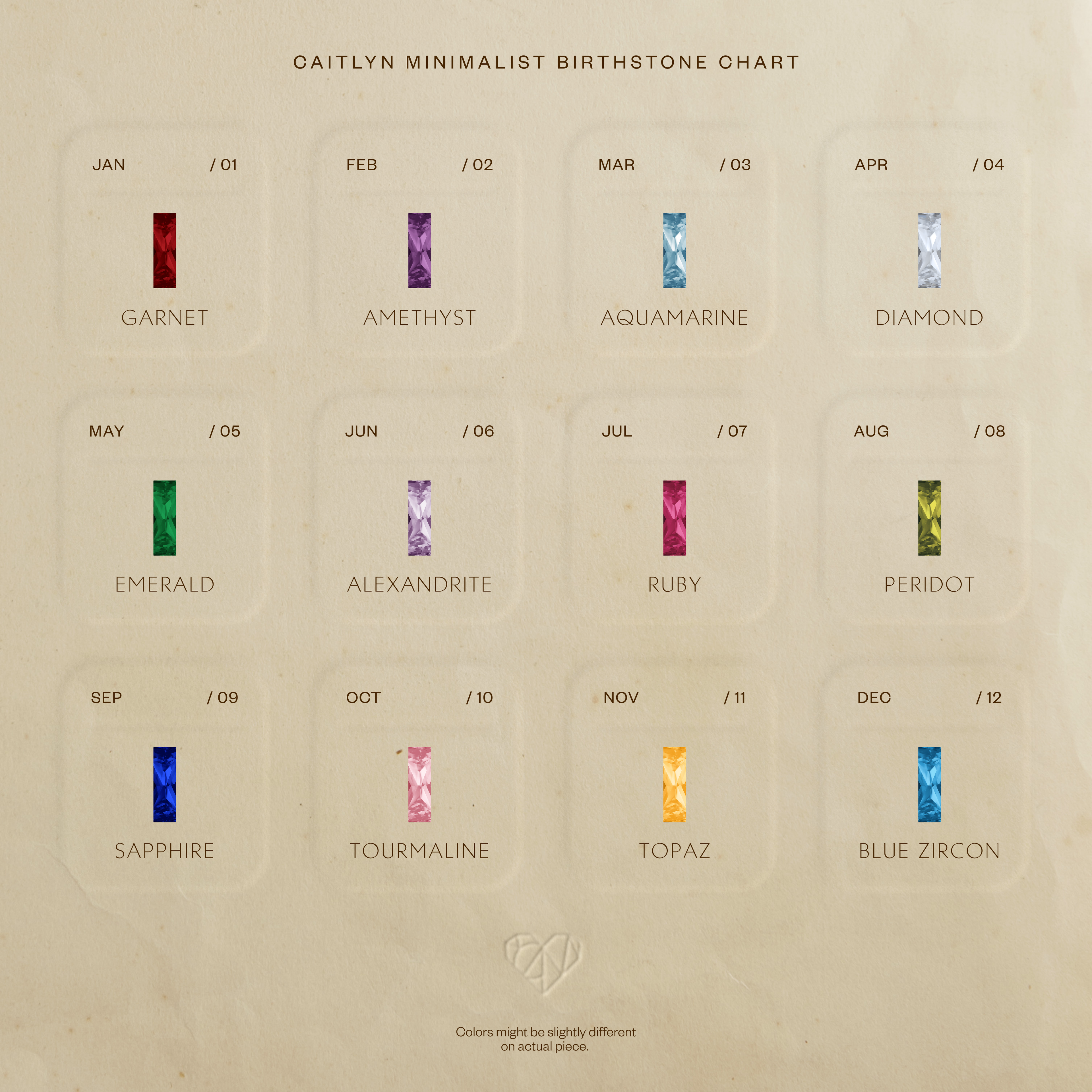 Baguette Birthstone Link Earrings