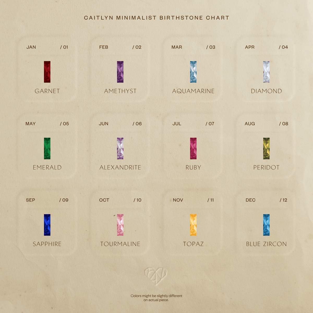Skinny Baguette Birthstone Charm