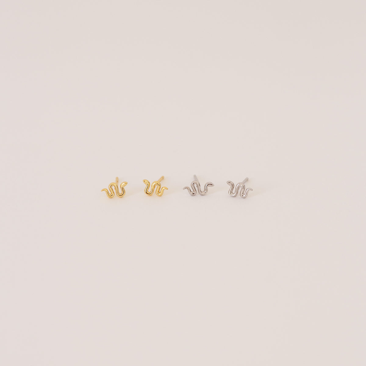 Tiny Python Studs in Silver
