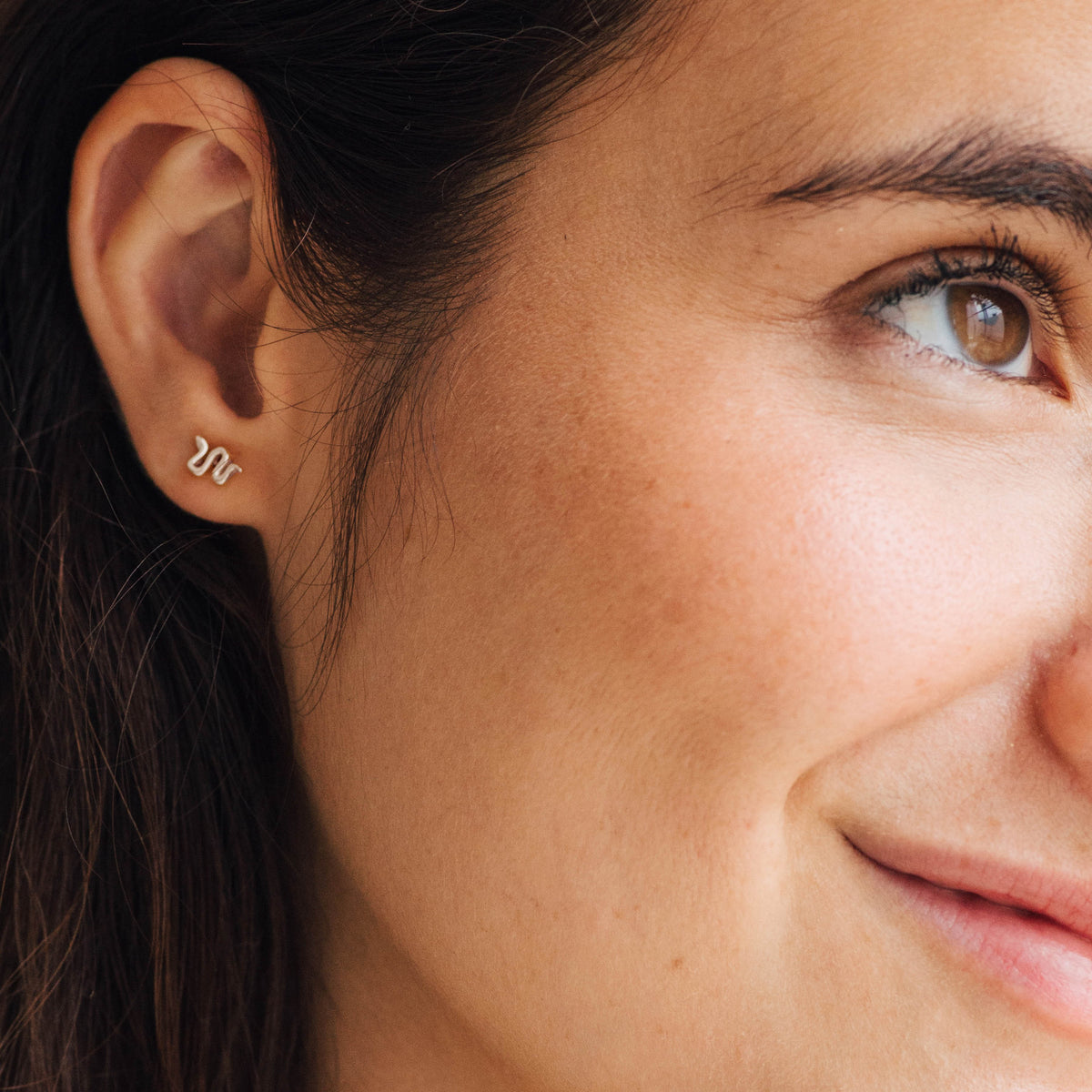 Tiny Python Studs in Silver