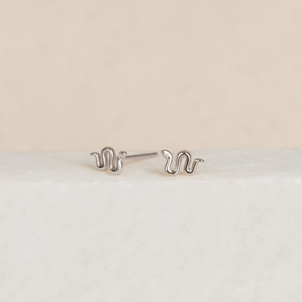 Tiny Python Studs in Silver