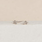 Tiny Python Studs in Silver