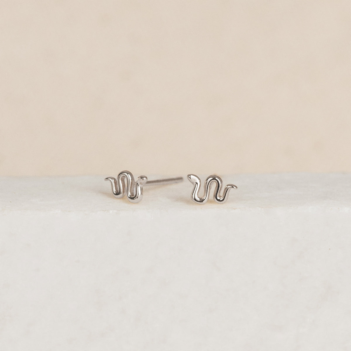 Tiny Python Studs in Silver