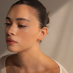 Dangling Diamond Chain Huggies in 18K Gold